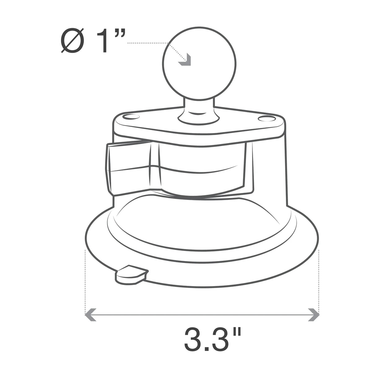 RAM MOUNT TWIST LOCK SUCTION CUP WITH BALL